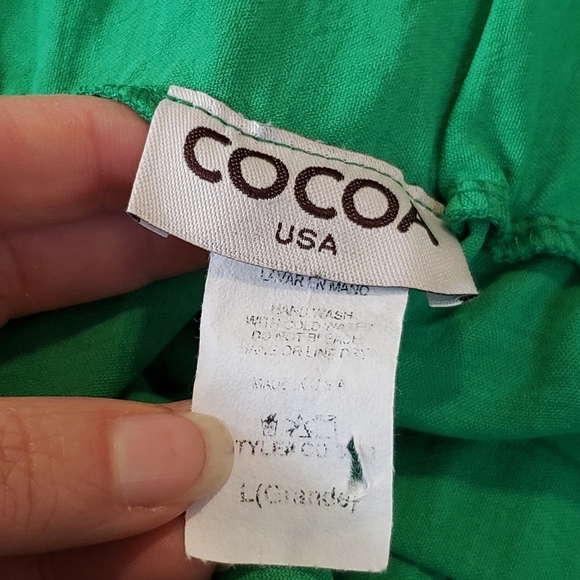 COCOA size Large Vibrant Green Wide-Leg Pants - Picture 7 of 9